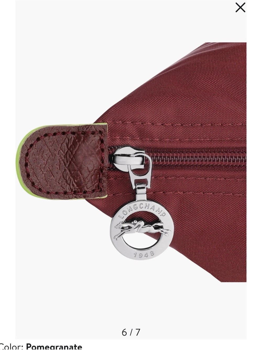 Longchamp burgundy Le Pliage small top-handle tote - Picture 8 of 9